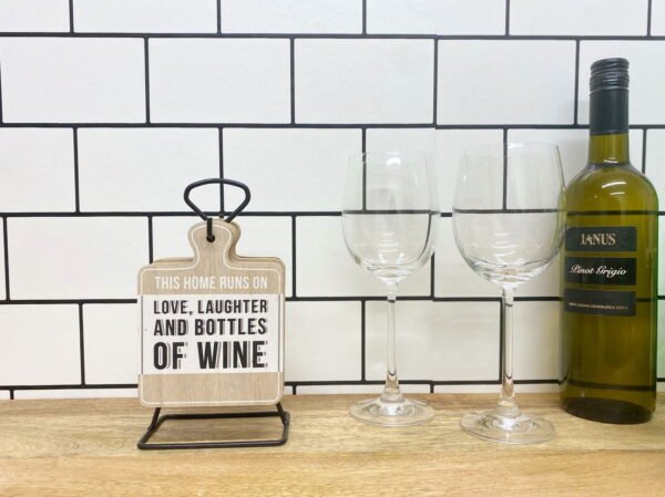 Set of Six Wine Slogan Coasters On Metal Stand - Image 3