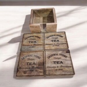 Tea General Store Coasters Set Of 4