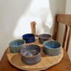 Tapas Dishes On Bamboo Tray Set Of 5 Bowls