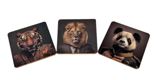 Jungle Animal Head Coaster Set of 6 - Image 3