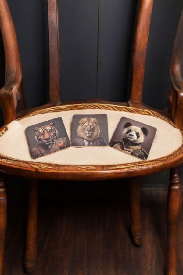 Jungle Animal Head Coaster Set of 6 - Image 4