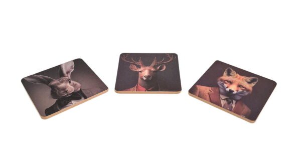 Forest Animal Head Coaster Set Of 6 - Image 5