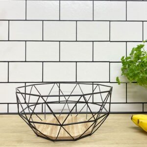 Geometric Black Wire Bowl 26cm