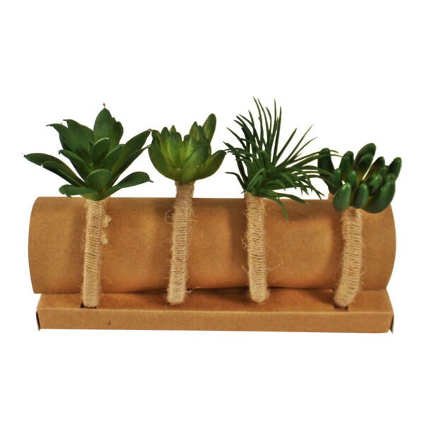 Set of 4 Faux Succulent Design Napkin Rings - Image 3