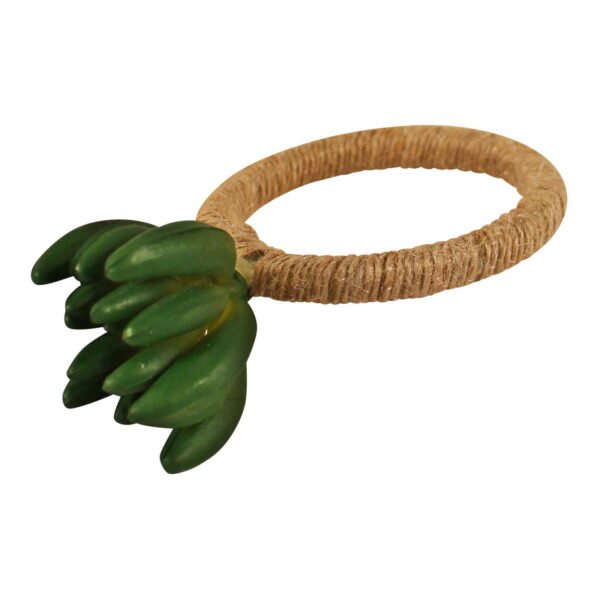 Set of 4 Faux Succulent Design Napkin Rings - Image 4