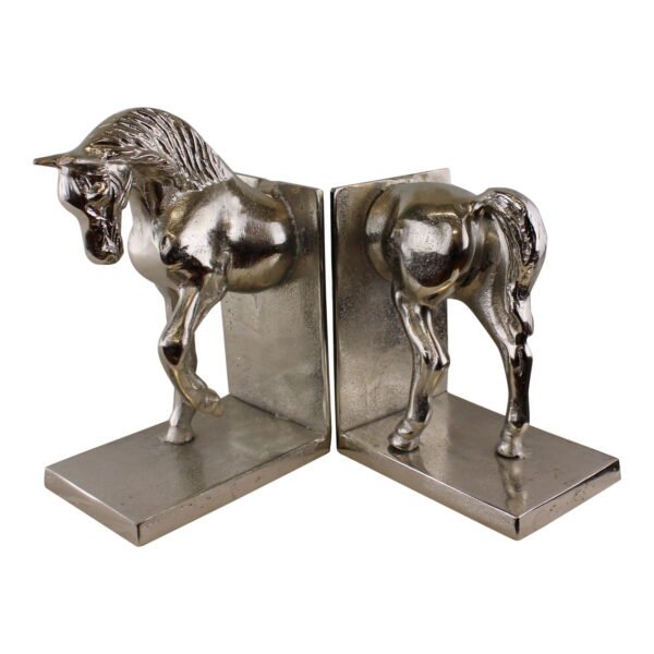 Silver Aluminium Horse Bookends - Image 3