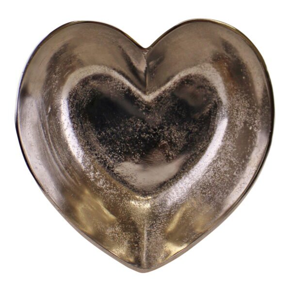 Silver Metal Heart Shaped Decorative Bowl - Image 3