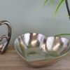 Silver Metal Heart Shaped Decorative Bowl