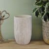 Cement Embossed Leaf Vase