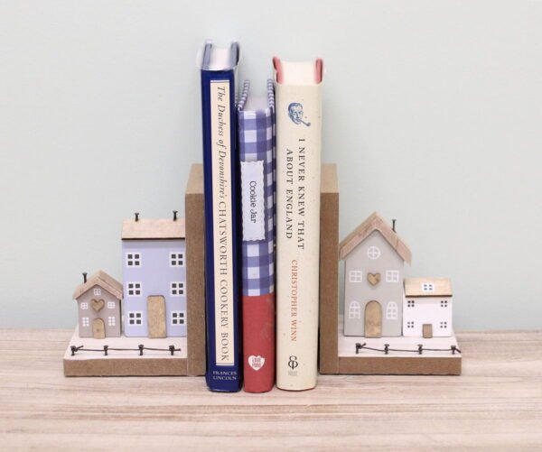 Pair of Bookends, Wooden Houses Design - Image 5