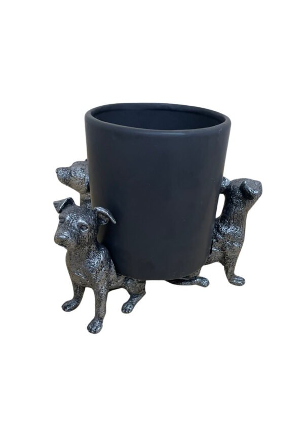 Set Of Silver Jack Russell Dog Pot Risers - Image 3