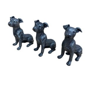 Set Of Silver Jack Russell Dog Pot Risers