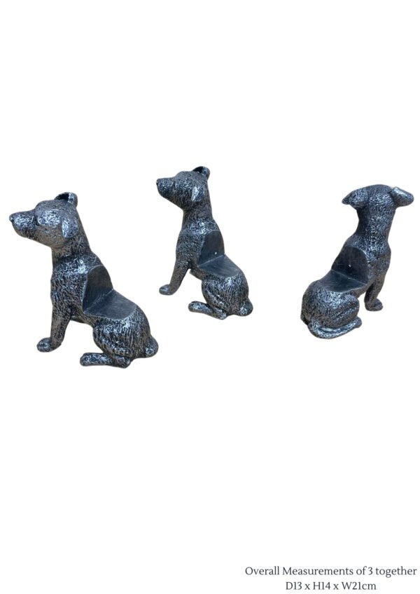 Set Of Silver Jack Russell Dog Pot Risers - Image 4