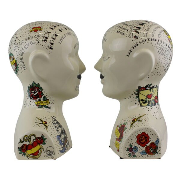 Ornamental Ceramic Phrenology Bookends - Image 3