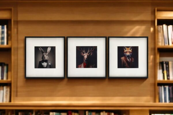 Set of 3 Forest Animal Head Prints Picture Art 40x40cm - Image 5