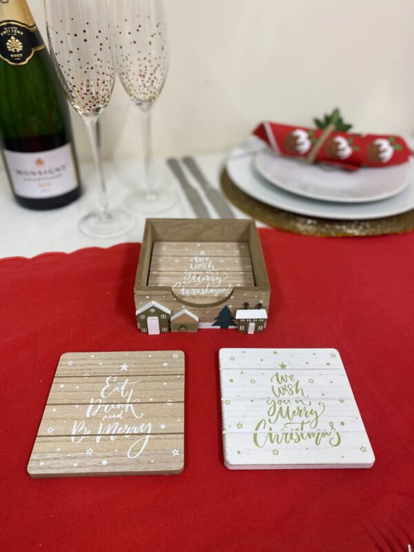 Set Of 4 Christmas Market Coasters - Image 3