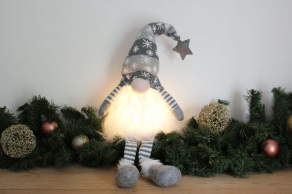 Sitting Gonk With Grey Snowflake LED Hat - Image 3