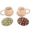 Mushroom Shape Mug With Lid Set of 2