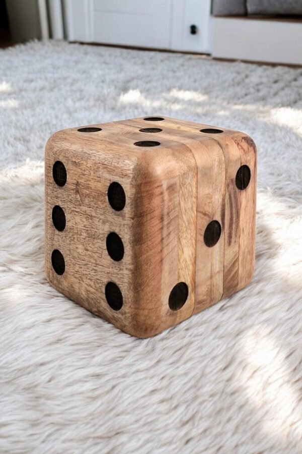 Wooden Dice Doorstop 15cm - Image 6