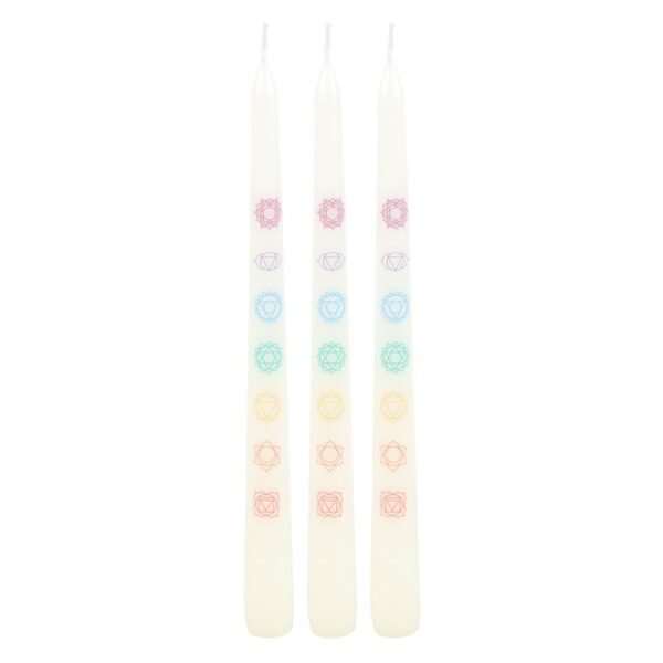 Set of 3 Chakra Balancing Taper Dinner Candles - Image 3