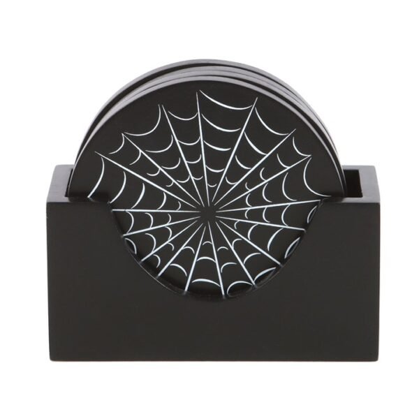 Black Spiderweb Coaster Set - Image 2