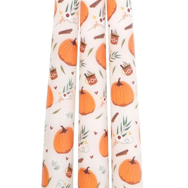 Set of 3 Pumpkin Taper Candles - Image 4