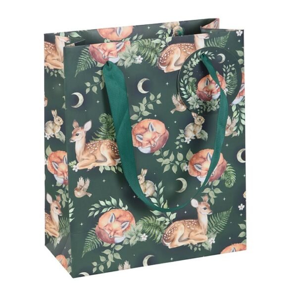 23cm Fawn and Friends Forest Print Gift Bag - Image 2