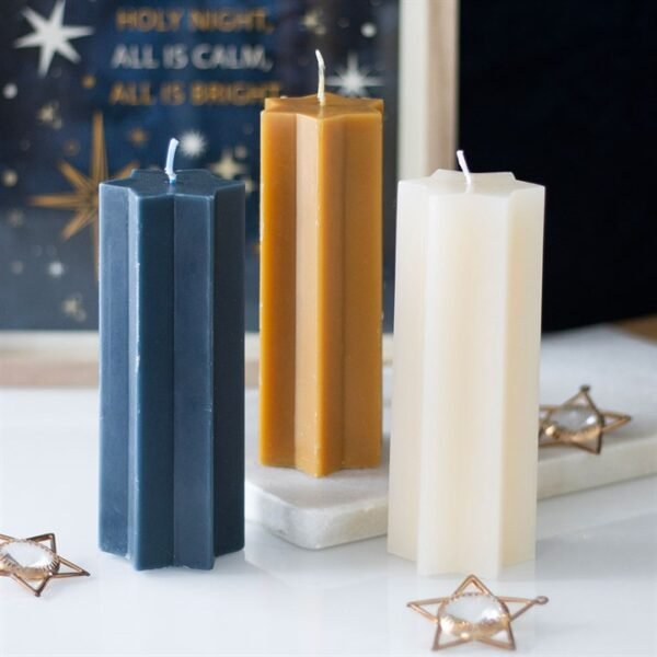 Gold Starry Night Star Shaped Taper Candle - Image 5