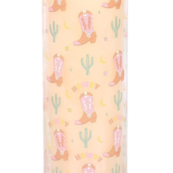 Howdy Cowboy Boot Print Floral Tube Candle - Image 4