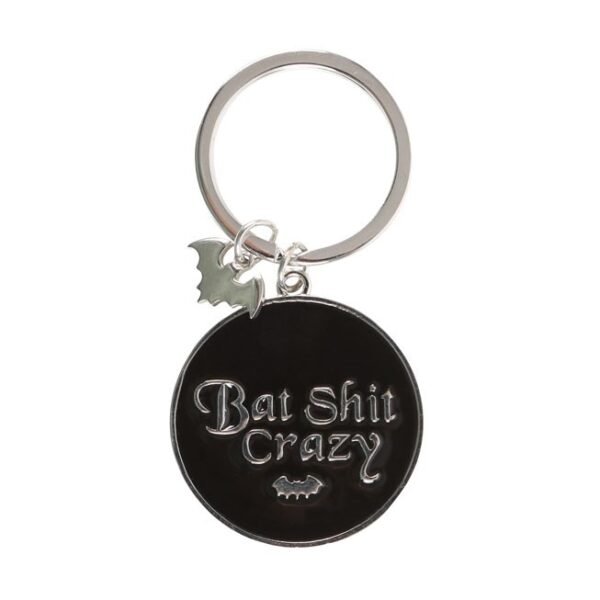 Round Bat Shit Crazy Keyring - Image 2