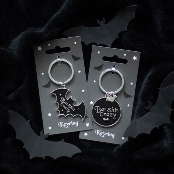 Round Bat Shit Crazy Keyring - Image 5
