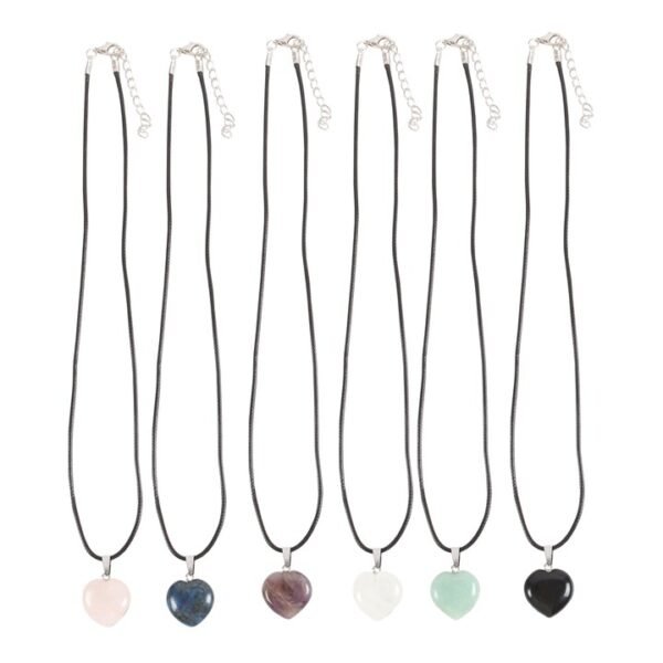 Set of 24 Healing Heart Crystal Necklaces in Display - Image 4