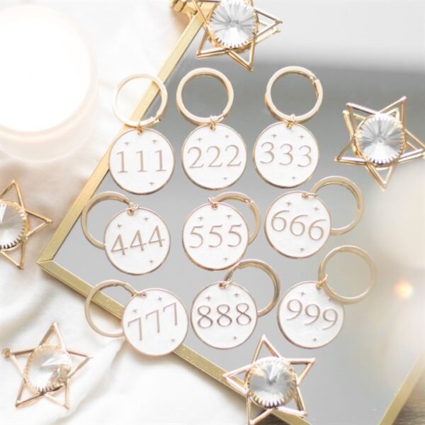 Pack of 9 Angel Number Keyrings - Image 4