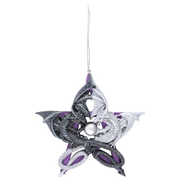 Pentagram Dragon Hanging Ornament by Anne Stokes - Image 2