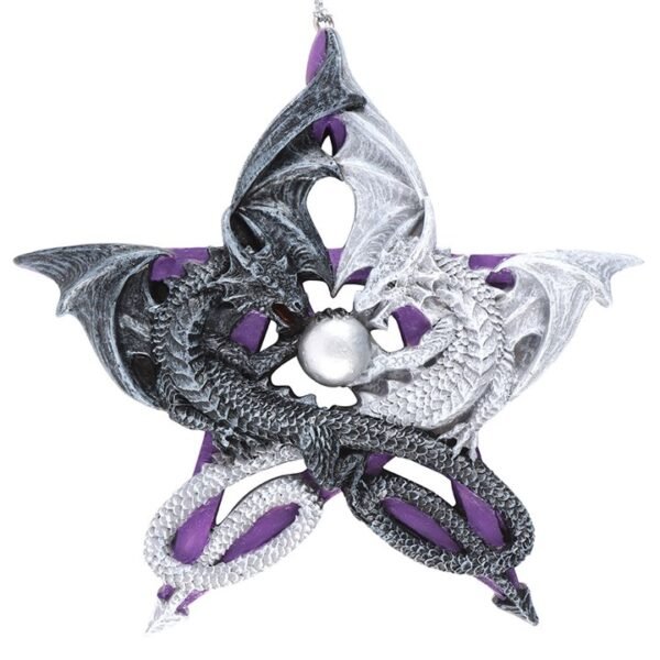 Pentagram Dragon Hanging Ornament by Anne Stokes - Image 3