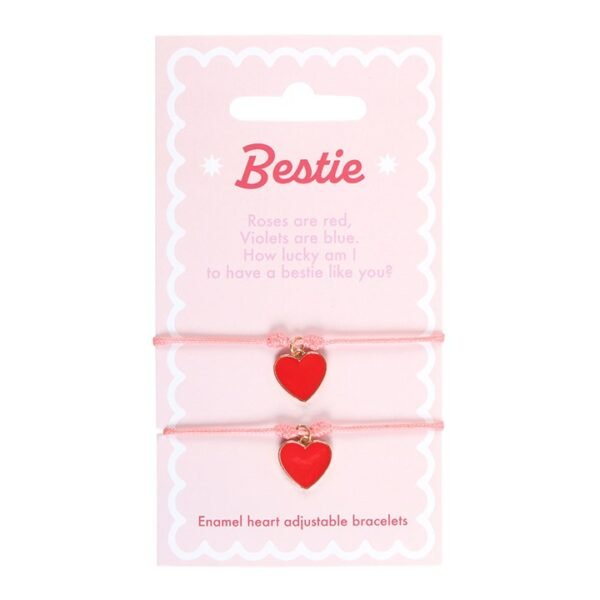 Pair of Besties Enamel Heart Charm Bracelets - Image 2