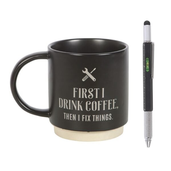 First I Drink Coffee Mug with Multi-tool Pen - Image 3