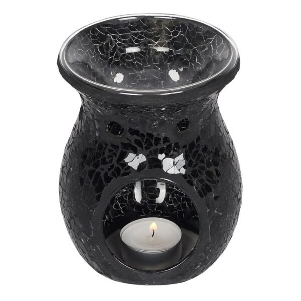 Large Black Crackle Oil Burner and Wax Warmer - Image 2
