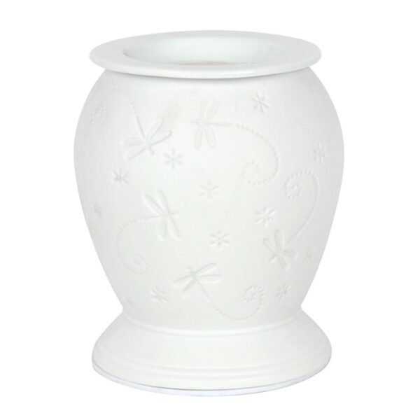 Dragonfly White Ceramic Electric Burner and Wax Warmer - Image 2