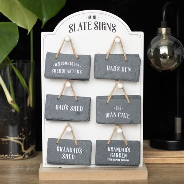 Set of 24 Mini Slate Signs for Him on Display - Image 4