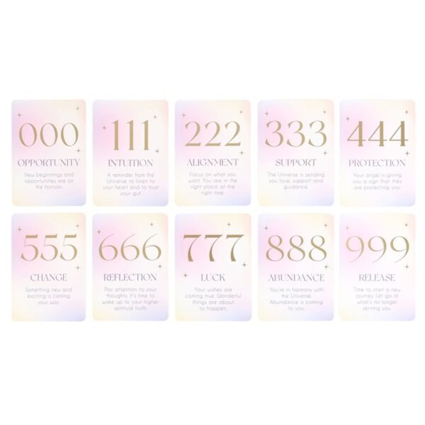 Angel Number Affirmation Cards with Wooden Stand - Image 4