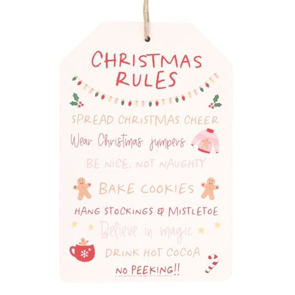 Sugarplum Fun Christmas Rules Hanging Sign - Image 2