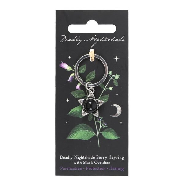 Deadly Nightshade Keyring with Black Obsidian - Image 2