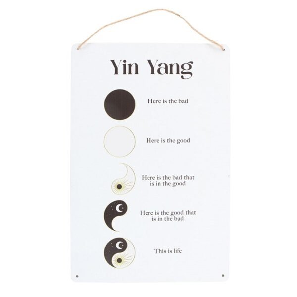 30cm Yin Yang Hanging Metal Sign - Image 2